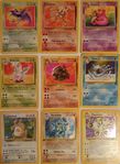 PokeMon | 9x Kort | 3x Holo | Base Set | 1999/2000 |