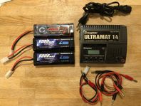 Graupner ultramat 14 med 3st batteri