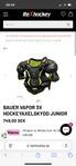 Bauer Vapor 3X hockey axelskydd junior storlek M