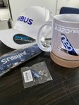 Airbus 320 Neo keps, nyckelband, pin och kaffemugg 