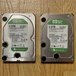 2 st WD hårddiskar á 2TB, 3.5 tum