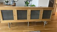 Sideboard, TV-bänk IKEA i björkfaner och med LED belysning