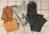 Byxor, Tröjor, sweatshirt med häst, Zara H&M Lindex, str 1