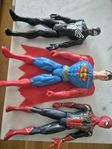 3 actionfigurer, Venom, Spiderman, Superman