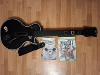 XBOX 360 GUITAR HERO GITARR MED ETT SPEL I  SUPERBRA SKICK