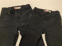 Levis jeans svarta 2par, ”502", stl 25/25