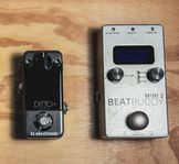 Pedaler Ditto Looper och Beat Buddy trumkomp