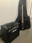 Ibanez Bas + Marshall Gitarrförstärkare