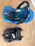 Britax römer med bas+bugaboo-adapter