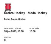 2 st sittplatsbiljetter Örebro Hockey - Modo lördag18/1