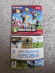 Super Mario Bros & Wii sports till Nintendo Wii spel 