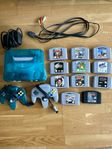 Nintendo 64 med 2 st kontroller + 11 spel