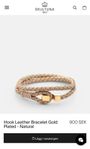 Armband Skultuna Hook Leather Bracelet Gold Plated