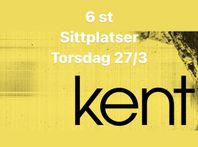 KENT torsdag 27/3. 6 st sittbiljetter till ordinarie.pris. 