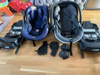 2st babyskydd BeSafe med Isofix bas och adapter