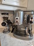 kitchen aid espressomaskin + kaffekvarn