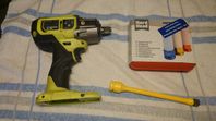 Mutterdragare Ryobi RIW18X med tillbehör