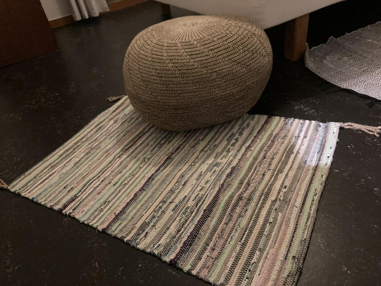 Ikea rug and sittkudde foot stool