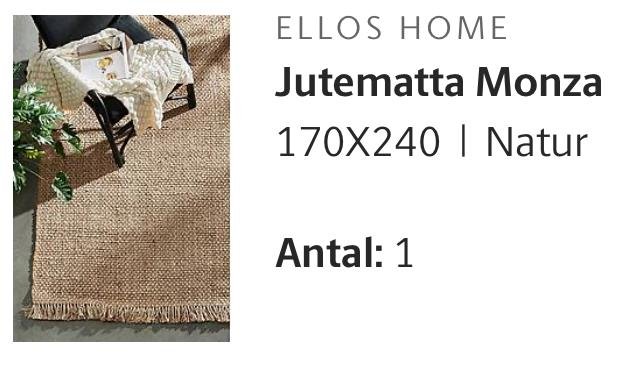 Jute matta från Ellos