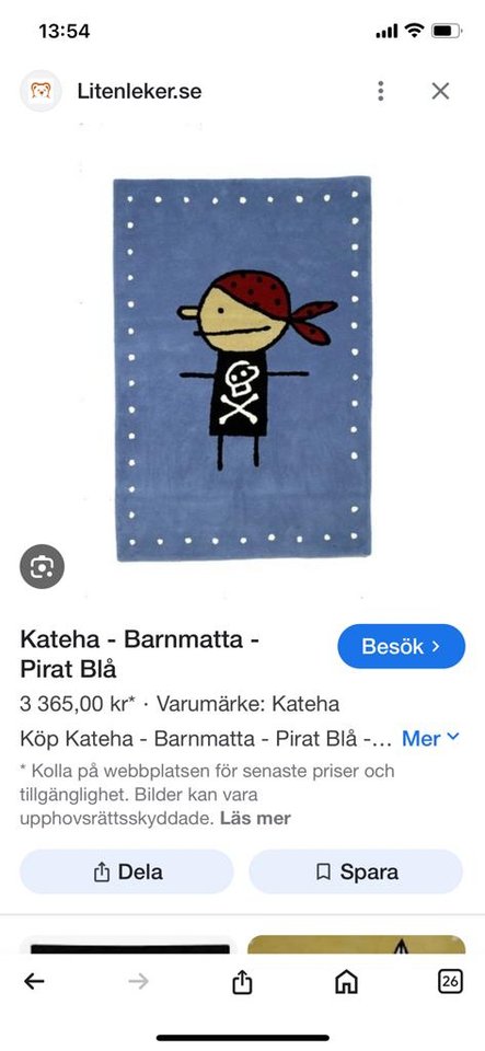 Barnmatta Karin Mannerstål /Pirat