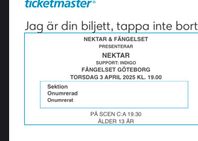 2st Nektar + indigo biljetter för 3de april