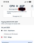 Flygbiljetter Köpenhamn -Malaga tur /retur Norwegian/SAS 