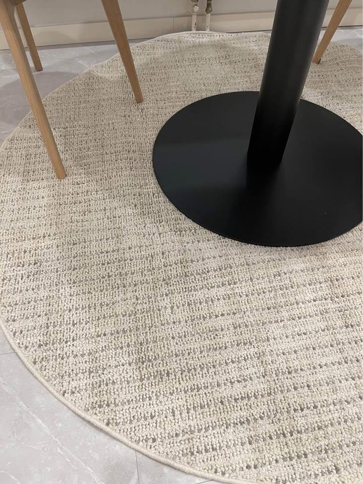 Matta rund beige grå 160 cm