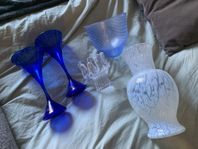 glaskonst glas vas vinglas skål ljuslykta 
