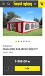 Ny paviljong / partytält i kartong 6x8 m