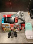 Nintendo Switch inkl 2 spel & resefodral 