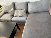 3-sitts soffa med soffbord 