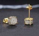 helt ny! Cubic Zirconia Decor Stud Earrings
