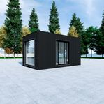BOX ON BOX – Friggebod med WPC-panel, panoramafönster 15 