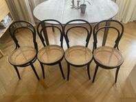 4 st thonet stolar svarta med rotting