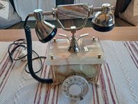 Vintage Telefon Fatap Onyx Gold Plated Rotary Telephone