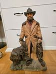 Stor Vintage Trapper Mountain Man Staty samlarobjekt!