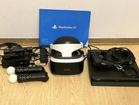 ps4 slim 1TB, PSVR + 6 spel