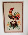 Tavla till påsk - påsktupp, broderad, 34x55cm. Tupp,