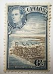 Frimärke British CEYLON 1938 6c  KING GEORGE VI COLOMBO 