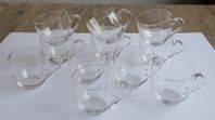 11 äldre punschglas, glögglas.