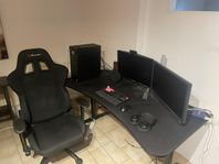 gamingbord med kabelhantering.