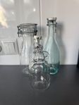 3st charmiga glasflaskor med bygel