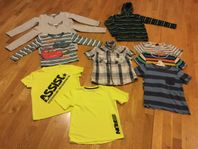 Tröjor, t-shirts,fleecekofta,skjorta,badshorts strl 122/128