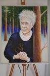 LEIF ZETTERLING. Porträtt av Sara Lidman. Tavla