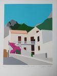 Franco COSTA Signerad serigrafi "Sulle onde della carta"