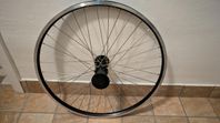 Bakhjul 24" Shimano 7-delad kassett, QR, Alex Ace 17 svart