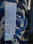 Blå vit keyboard gaming 