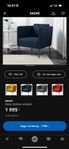 Blå fåtölj från IKEA