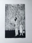 Leif ELGGREN Signerad gravyr ”Jungfrun”, 1984