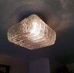 PLAFOND retro-vintage RZB i unik fyrkantig form glaskupa.